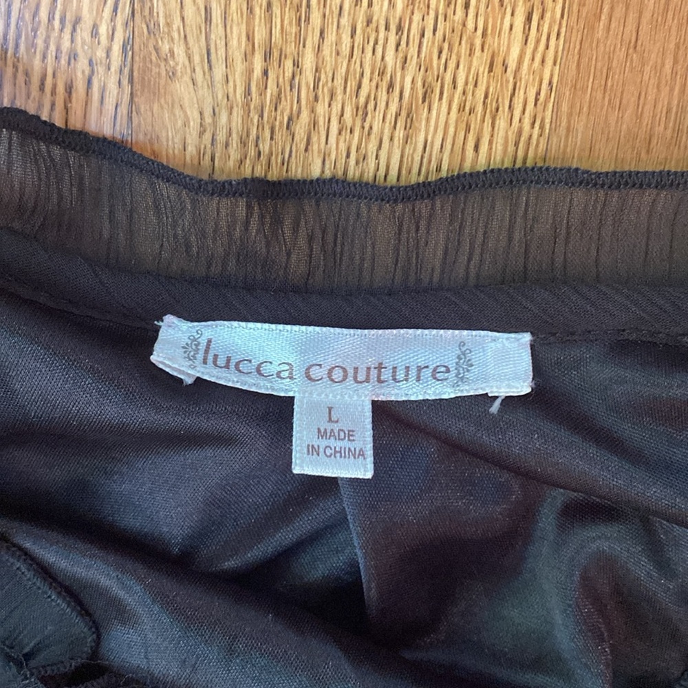 NWT Lucca Couture L black mini dress sweet girl dark Academia goth embellished - Picture 15 of 16